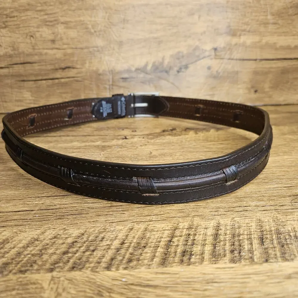 Columbia mens size 34 brown Genuine Leather woven belt